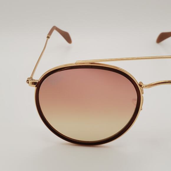 Ray-Ban RB 3647N Sunglasses Round Double Bridge Aviator Gradient Arista Gold - Picture 3 of 16